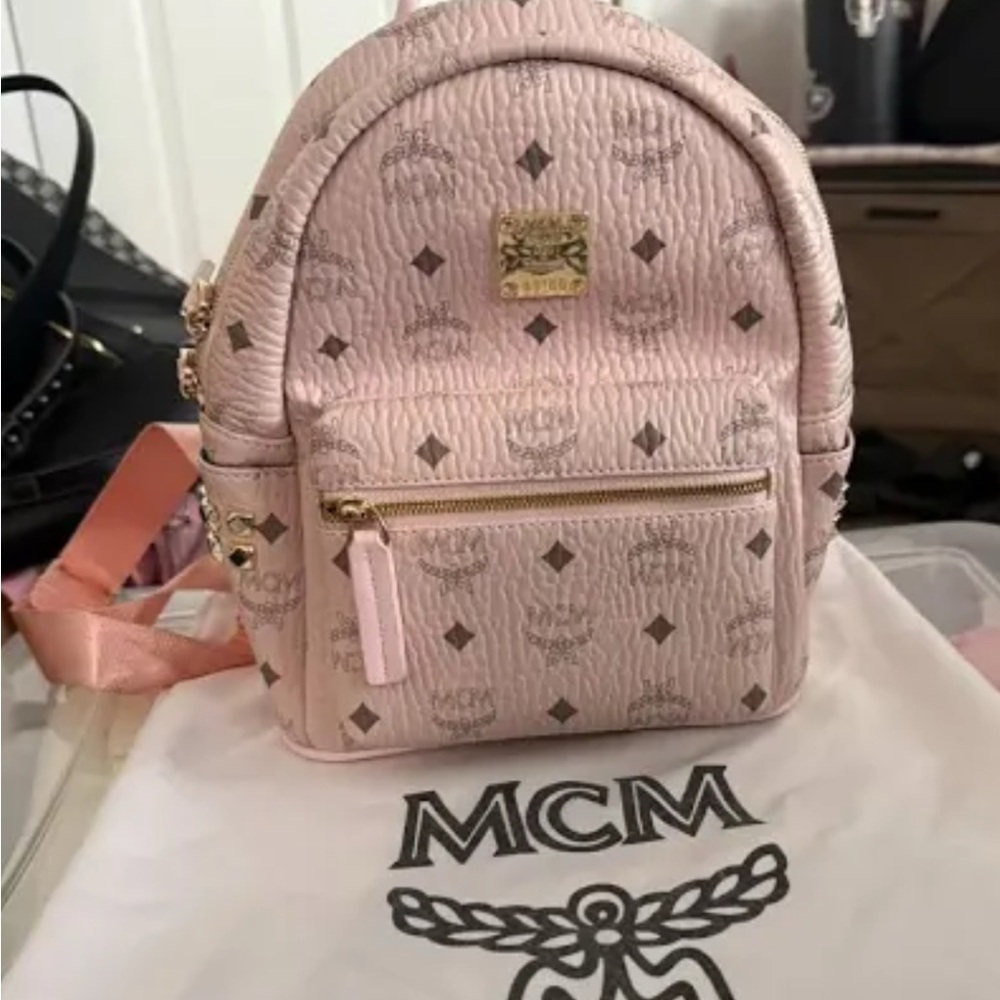 Blush Pink Backpack with Gold Accents